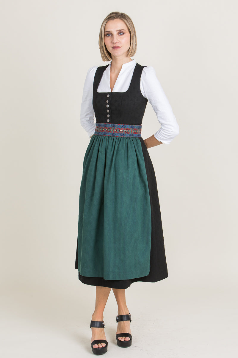 Almliebe Dirndl Deife Danz schwarz Vorderansicht | Almliebe Dirndl Deife Danz black front view