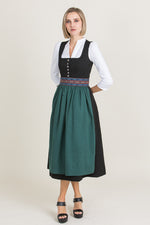 Almliebe Dirndl Deife Danz schwarz Vorderansicht | Almliebe Dirndl Deife Danz black front view