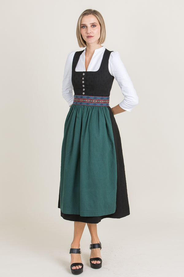 Almliebe Dirndl Deife Danz schwarz Vorderansicht | Almliebe Dirndl Deife Danz black front view