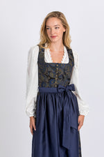 Almliebe Dirndl Fanni blau gemustert Detail | Almliebe Dirndl Fanni patterned blue detail
