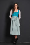 Almliebe Leinendirndl Fischer Vroni Türkis Vorderansicht | Almliebe Linen dirndl Fischer Vroni Turquoise front view