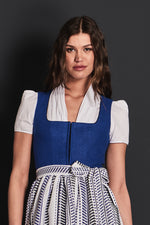 Almliebe Dirndl Hiesige Helena royalblau Detail Mieder | Almliebe Dirndl Hiesige Helena royal blue bodice detail