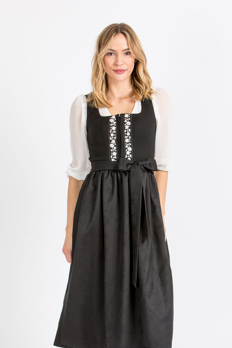 Almliebe Dirndl Lina schwarz mit verschiedenen Schürzenbändern