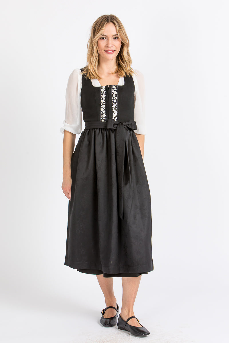 Almliebe Dirndl Lina schwarz mit verschiedenen Schürzenbändern
