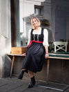 Almliebe Dirndl Lina schwarz mit verschiedenen Schürzenbändern