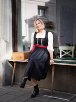 Almliebe Dirndl Lina schwarz mit verschiedenen Schürzenbändern