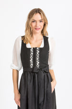 Almliebe Dirndl Lina schwarz mit verschiedenen Schürzenbändern