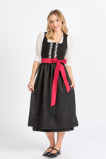 Almliebe Dirndl Lina schwarz mit verschiedenen Schürzenbändern