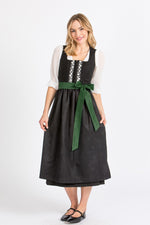 Almliebe Dirndl Lina schwarz mit verschiedenen Schürzenbändern