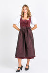 Almliebe Dirndl Loni in bordeaux in der Frontansicht