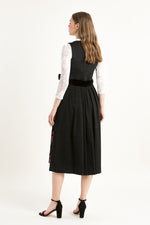 Almliebe Dirndl Rosen Resli schwarz Rückansicht | Almliebe Dirndl Rosen Resli black back view