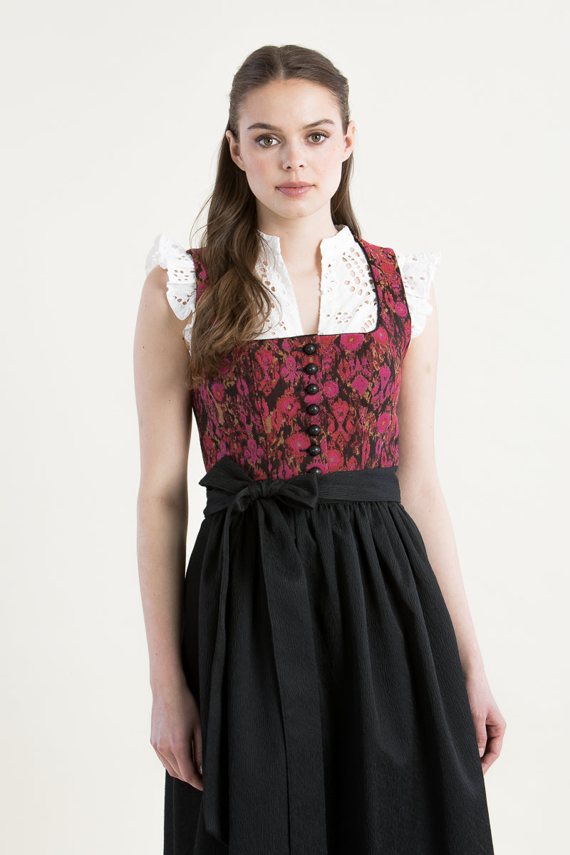 Almliebe Jacquard Dirndl Rundumadum pink Detail Rock | Almliebe jacquard dirndl Rundumadum pink skirt detail