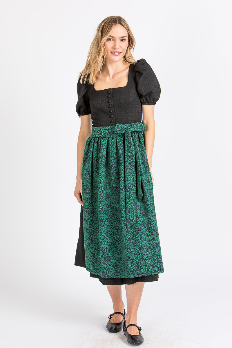 Almliebe Dirndlschürze Zenzi Grün Blau Detail Jacquard | Almliebe dirndl apron Zenzi green blue jacquard detail