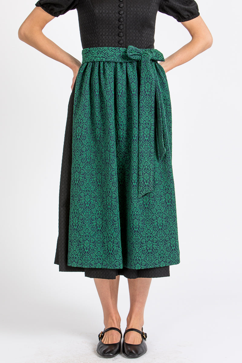 Almliebe Dirndlschürze Zenzi Grün Blau Vorderansicht | Almliebe dirndl apron Zenzi green blue front view