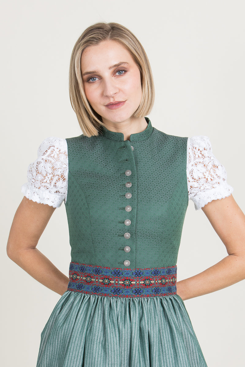 Almliebe Dirndl Schützen Liesl moosgrün Detail Mieder | Almliebe dirndl Schützen Liesl moss green bodice detail
