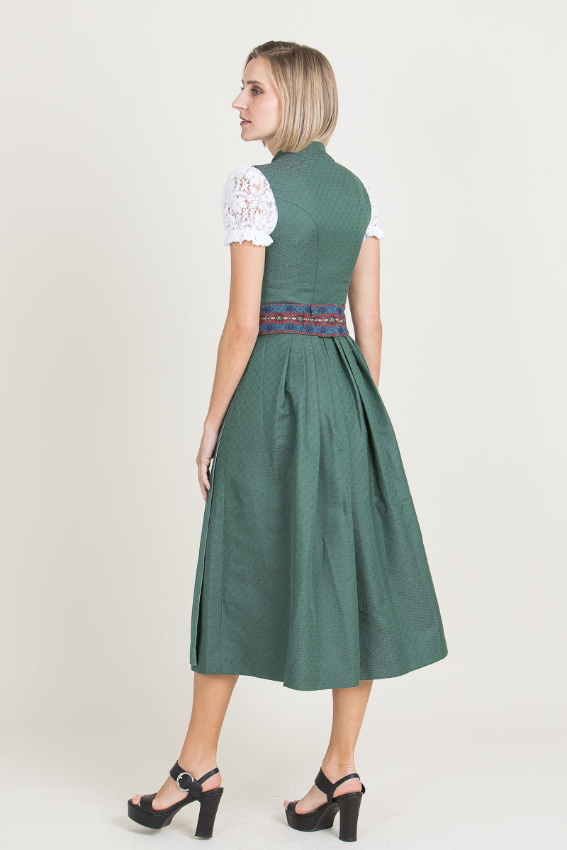 Almliebe Dirndl Schützen Liesl moosgrün Detail Schürze | Almliebe dirndl Schützen Liesl moss green apron detail