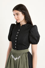 Almliebe Ärmeldirndl Therese schwarz Rückansicht | Almliebe sleeve dirndl Therese black back view