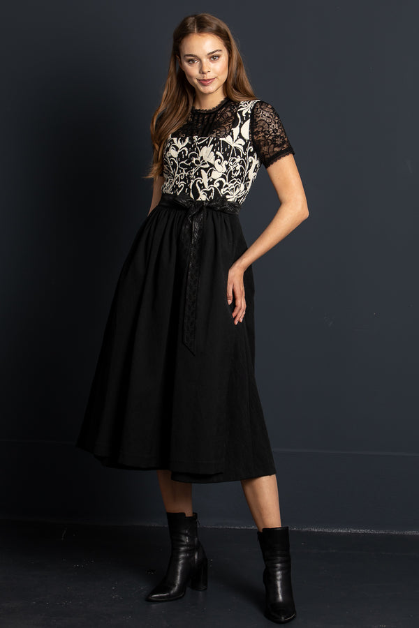 Almliebe Dirndl Weinzelt Zenzi schwarz Rückansicht | Almliebe Dirndl Weinzelt Zenzi black back view
