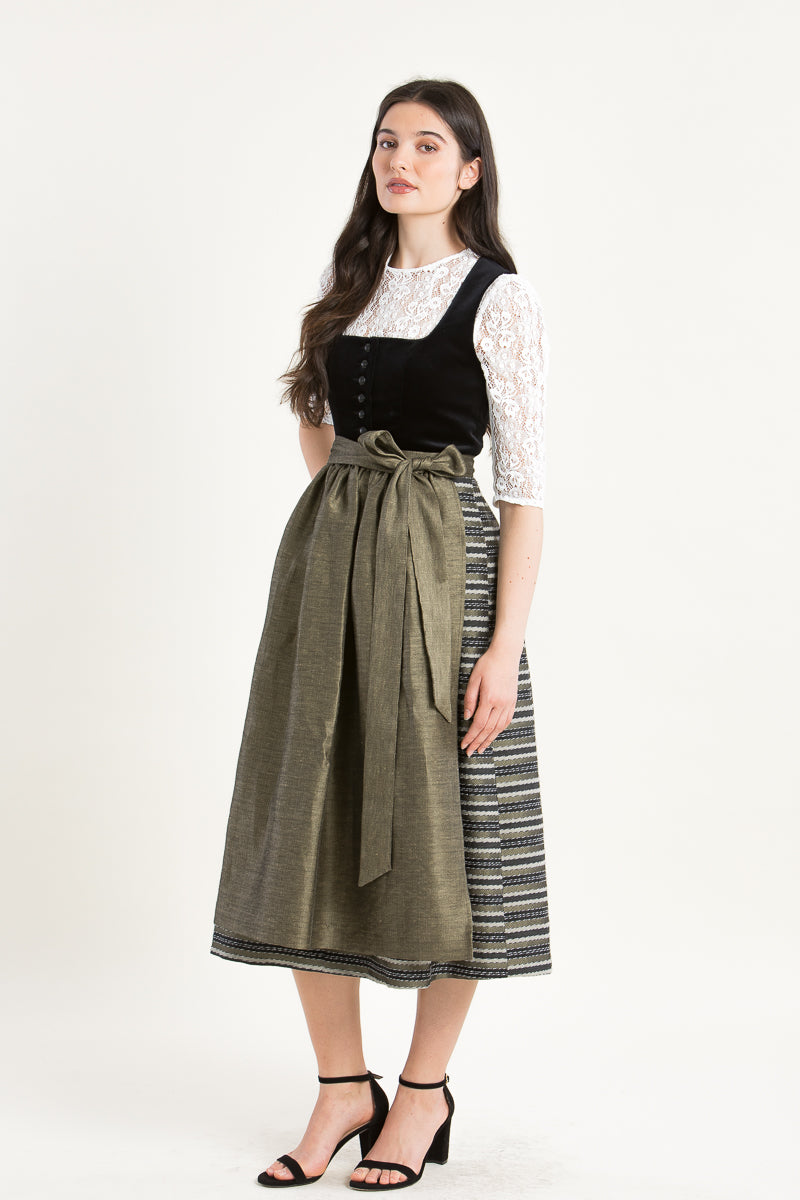 Almliebe Dirndl Wiesn Wunda schwarz/gold Detail | Almliebe Dirndl Wiesn Wunda black/gold detail
