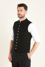 Almliebe Lodenweste Da Bazi anthrazit Detail | Almliebe loden vest Da Bazi anthracite detail
