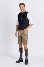 Almliebe Lodenweste Da Bazi dunkelblau Vorderansicht | Almliebe loden vest Da Bazi dark blue front view