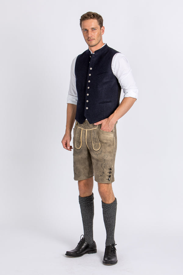 Almliebe Lodenweste Da Bazi dunkelblau Vorderansicht | Almliebe loden vest Da Bazi dark blue front view