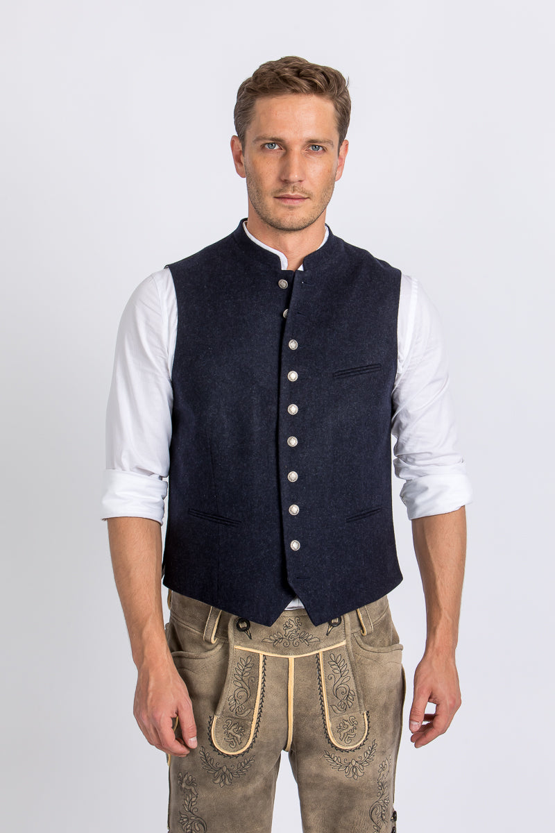 Almliebe Lodenweste Da Bazi dunkelblau Detail | Almliebe loden vest Da Bazi dark blue detail