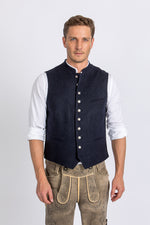 Almliebe Lodenweste Da Bazi dunkelblau Detail | Almliebe loden vest Da Bazi dark blue detail