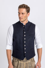 Almliebe Lodenweste Da Bazi dunkelblau Detail | Almliebe loden vest Da Bazi dark blue detail