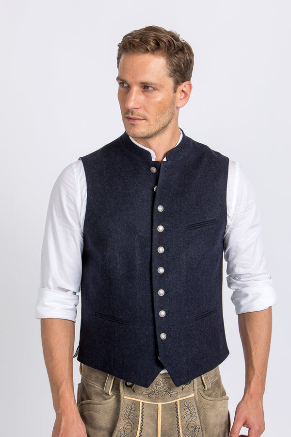 Almliebe Lodenweste Da Bazi dunkelblau Detail | Almliebe loden vest Da Bazi dark blue detail