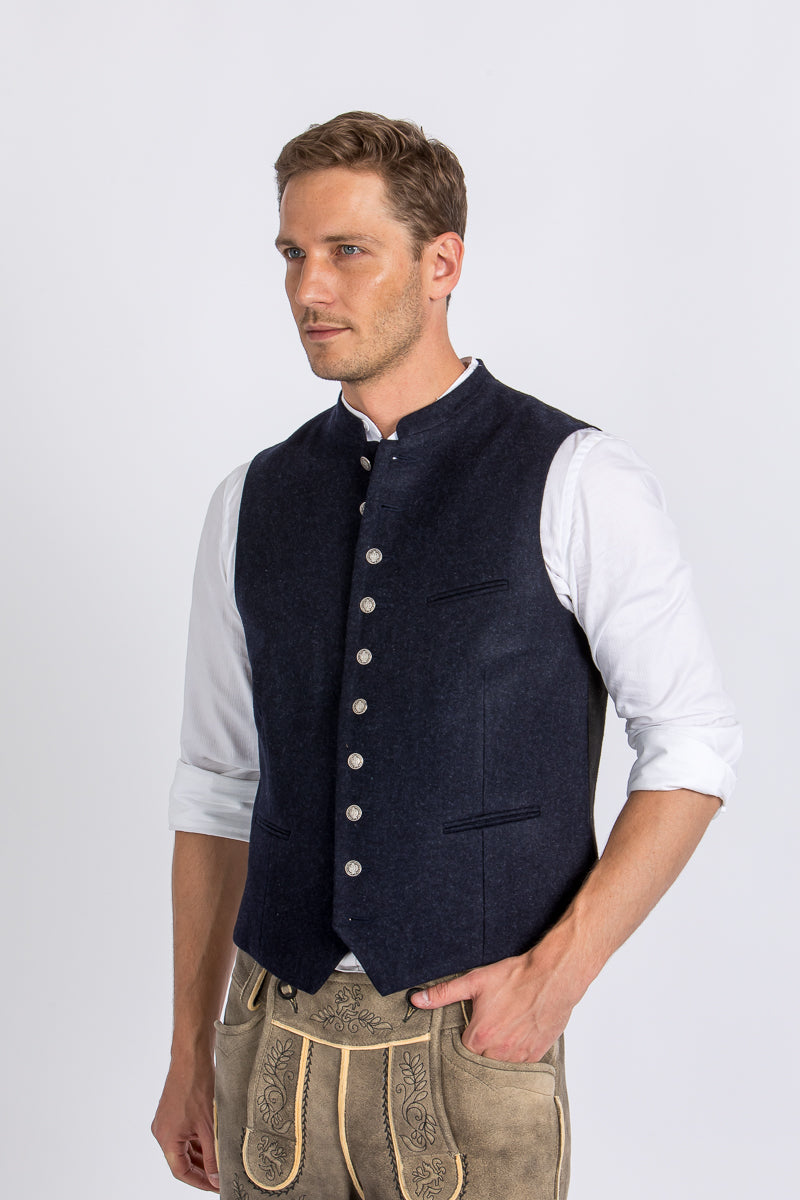 Almliebe Lodenweste Da Bazi dunkelblau Detail | Almliebe loden vest Da Bazi dark blue detail