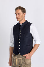 Almliebe Lodenweste Da Bazi dunkelblau Detail | Almliebe loden vest Da Bazi dark blue detail