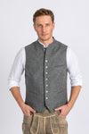 Almliebe Lodenweste Da Bazi Mittelgrau Knopfdetail | Almliebe Loden Vest Da Bazi medium grey button detail