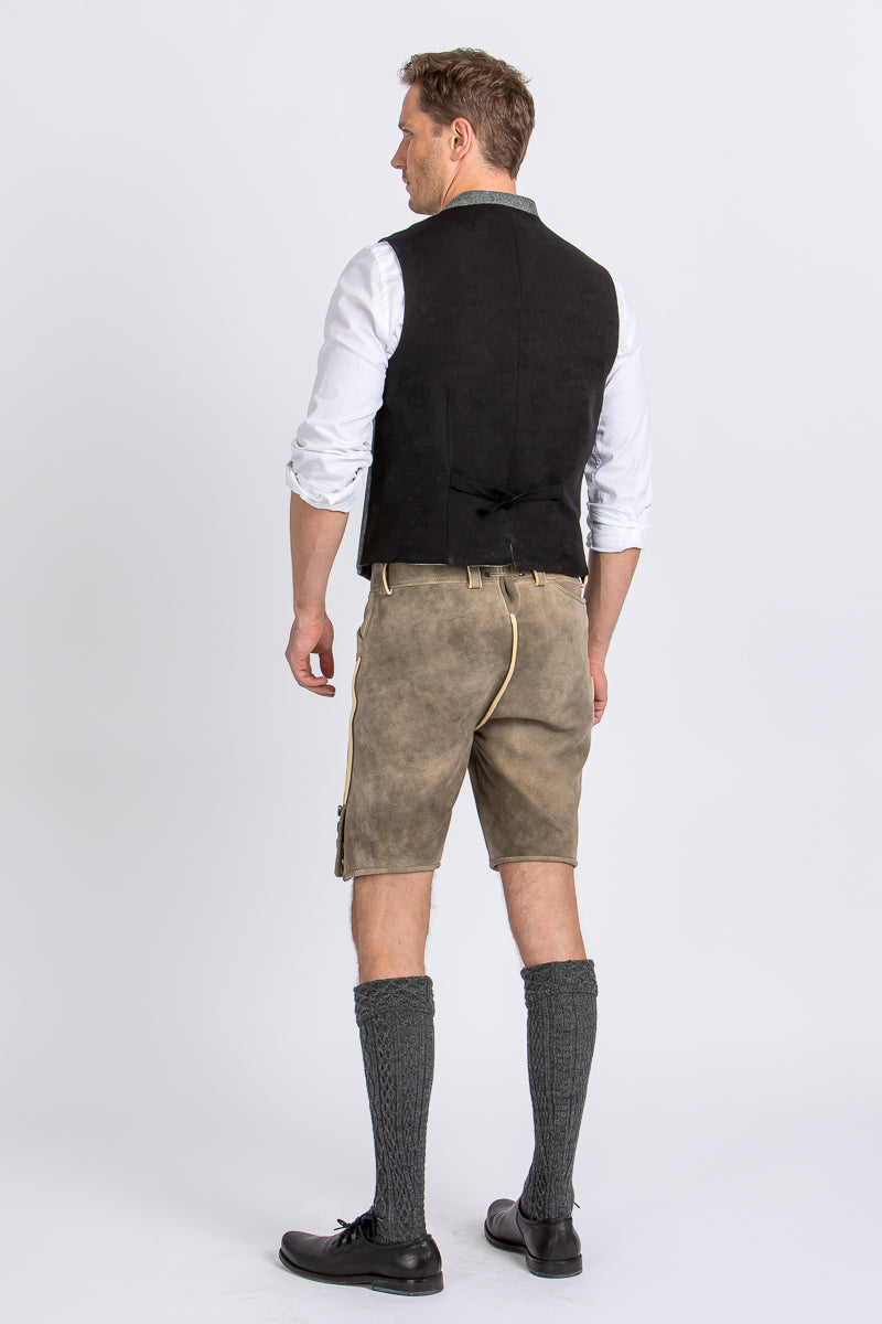 Almliebe Lodenweste Da Bazi Mittelgrau Getragen | Almliebe Loden Vest Da Bazi medium grey worn