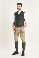 Almliebe Trachtenweste Kutscher grün Vorderansicht | Almliebe traditional vest Kutscher green front view
