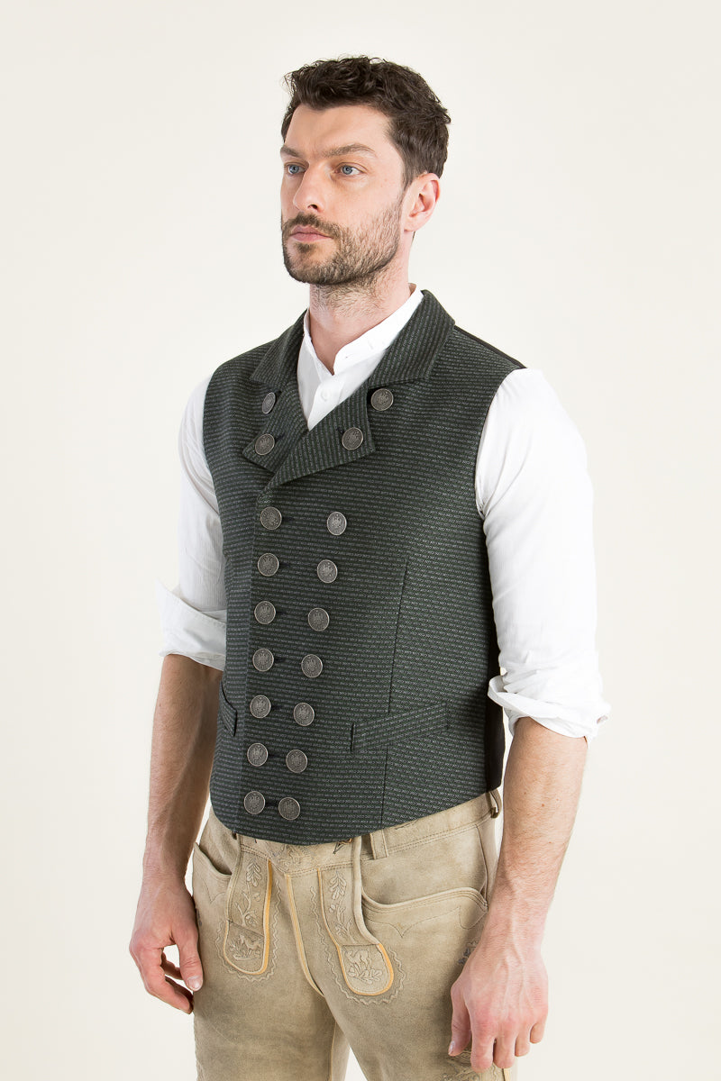 Almliebe Trachtenweste Kutscher grün Detail | Almliebe traditional vest Kutscher green detail