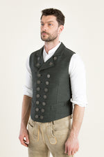 Almliebe Trachtenweste Kutscher grün Detail | Almliebe traditional vest Kutscher green detail