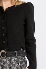Almliebe Trachtenstrickjacke Owingen Schwarz Rückansicht | Almliebe traditional cardigan Owingen black back view