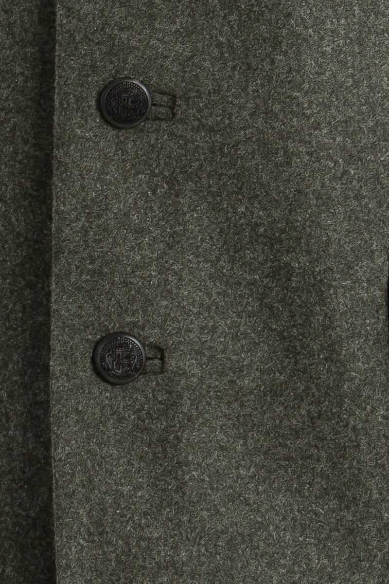 Almliebe Trachtenjanker Tschamsdara olivgrün Rückansicht | Almliebe Tracht jacket Tschamsdara olive green back view