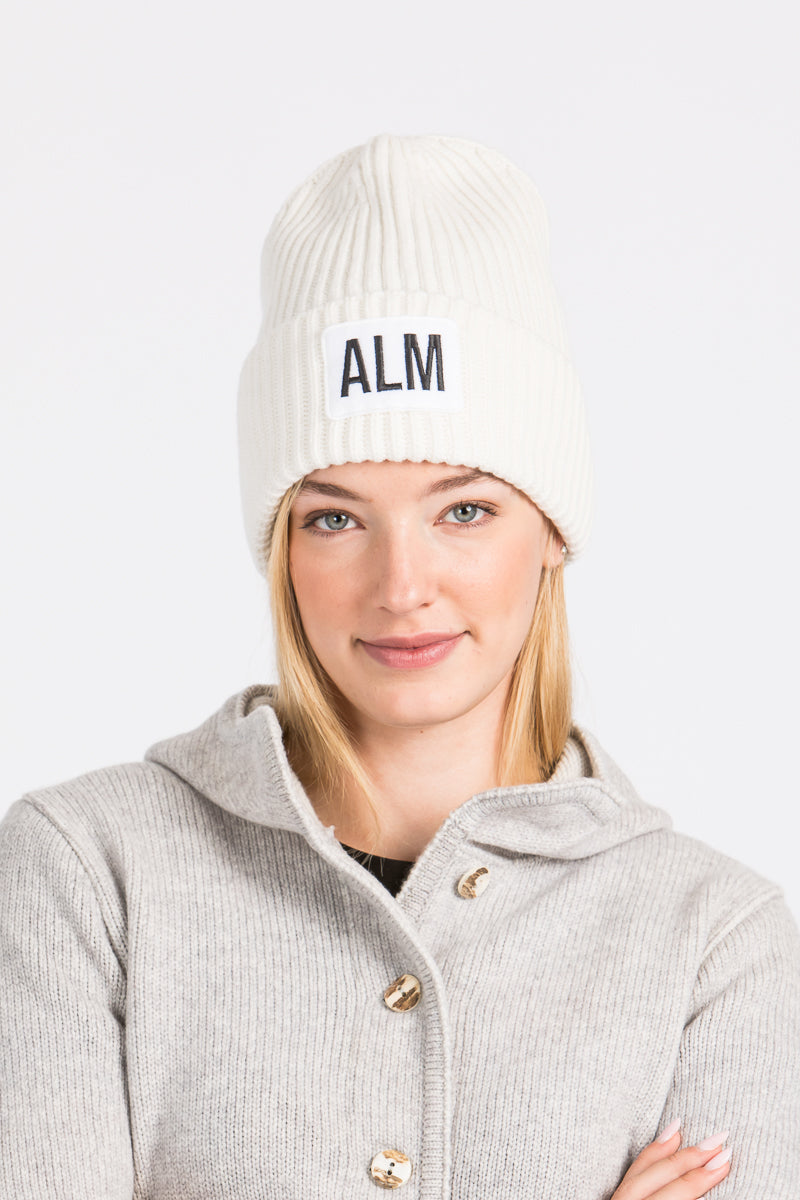 Almliebe Kaschmir Mütze High offwhite