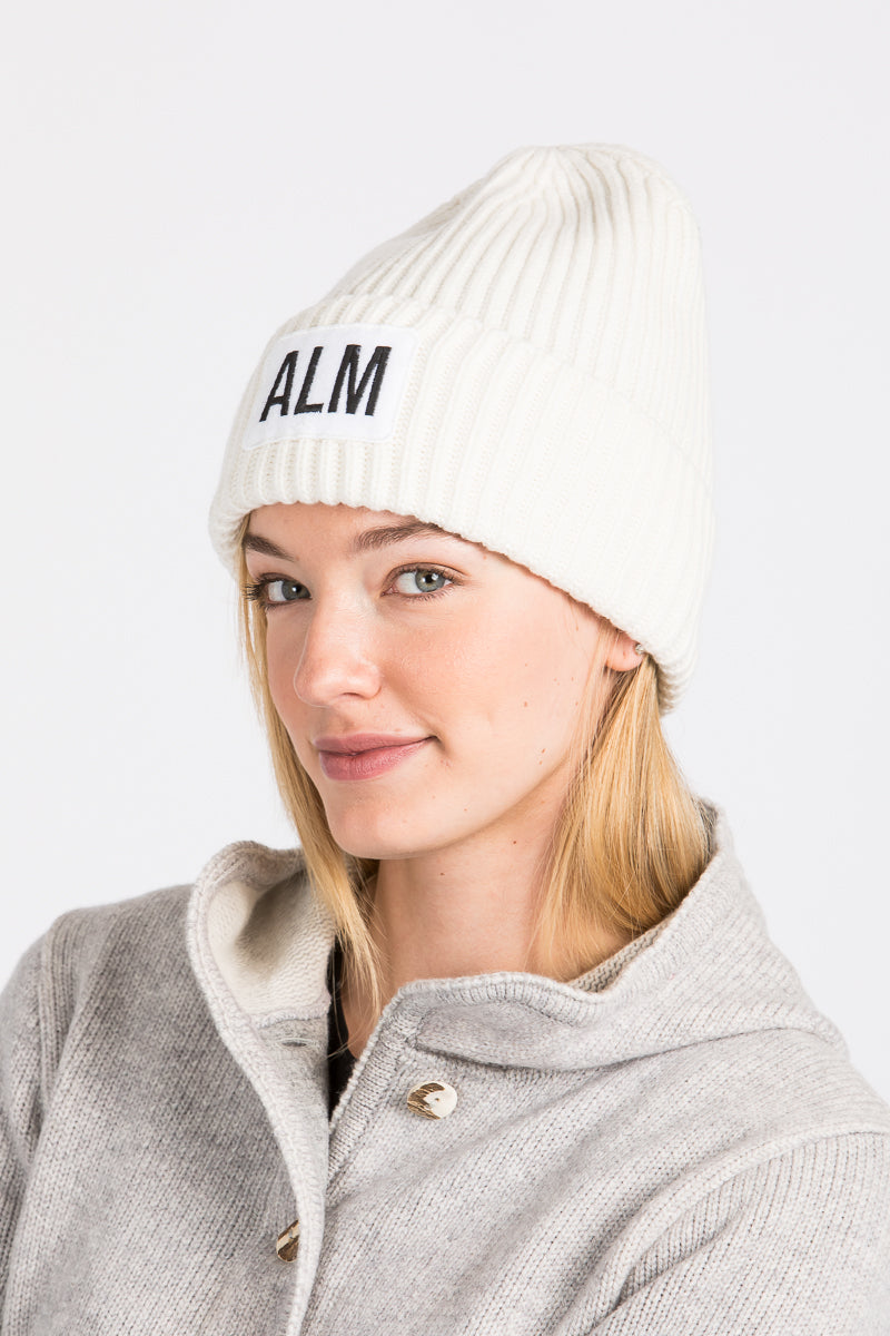 Almliebe Kaschmir Mütze High offwhite