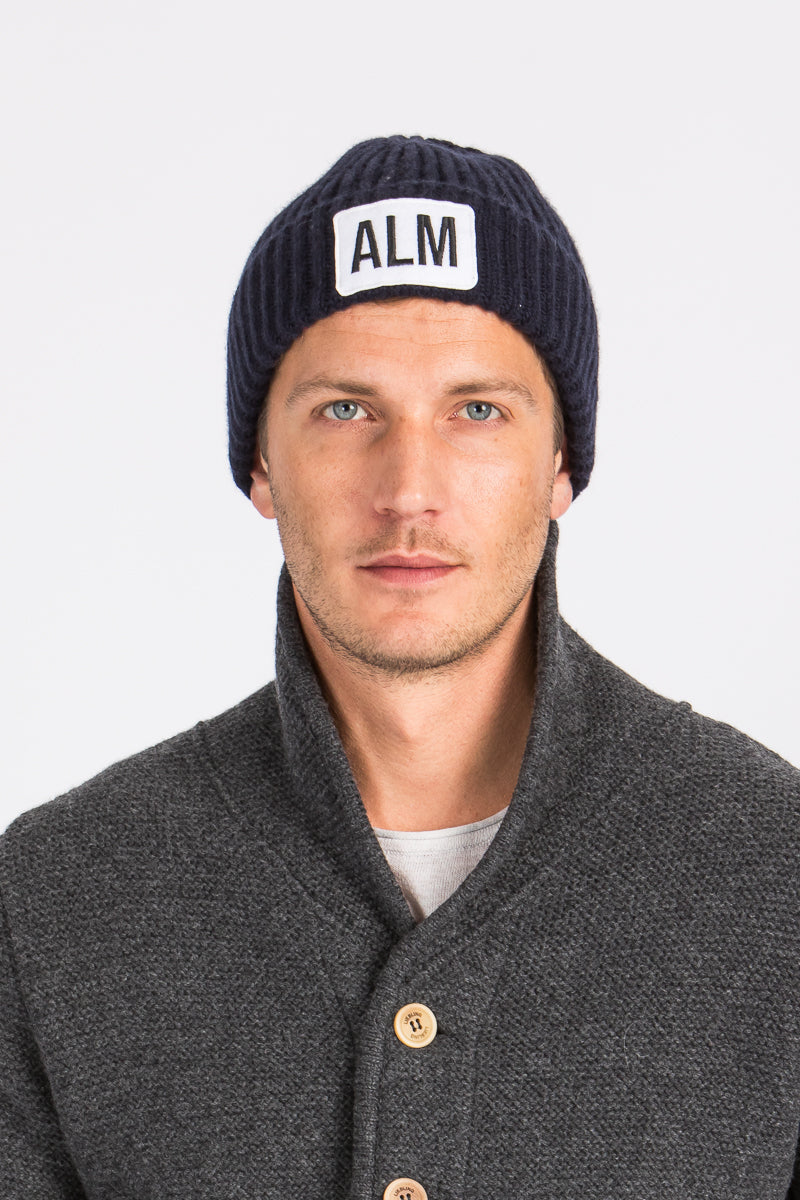 Almliebe Kaschmir Mütze Low navy