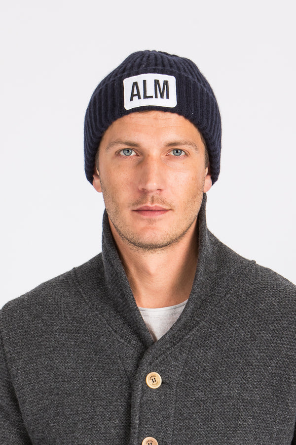 Almliebe Kaschmir Mütze Low navy