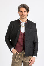 Almliebe Trachtenjanker Tschamsdara anthrazit Vorderansicht | Almliebe traditional jacket Tschamsdara anthracite front view
