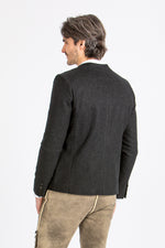 Almliebe Trachtenjanker Tschamsdara anthrazit Detail Schnitt | Almliebe traditional jacket Tschamsdara anthracite cut detail