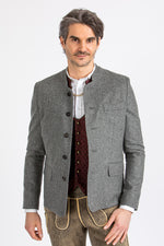 Almliebe Trachtenjanker Tschamsdara mittelgrau Vorderansicht | Almliebe Tracht jacket Tschamsdara medium grey front view
