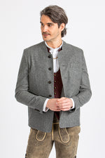Almliebe Trachtenjanker Tschamsdara mittelgrau Detail | Almliebe Tracht jacket Tschamsdara medium grey detail
