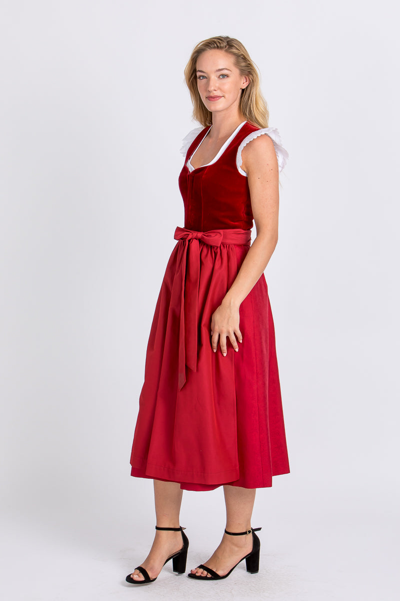 Almliebe Dirndl Christl rot Detail | Almliebe Dirndl Christl red detail