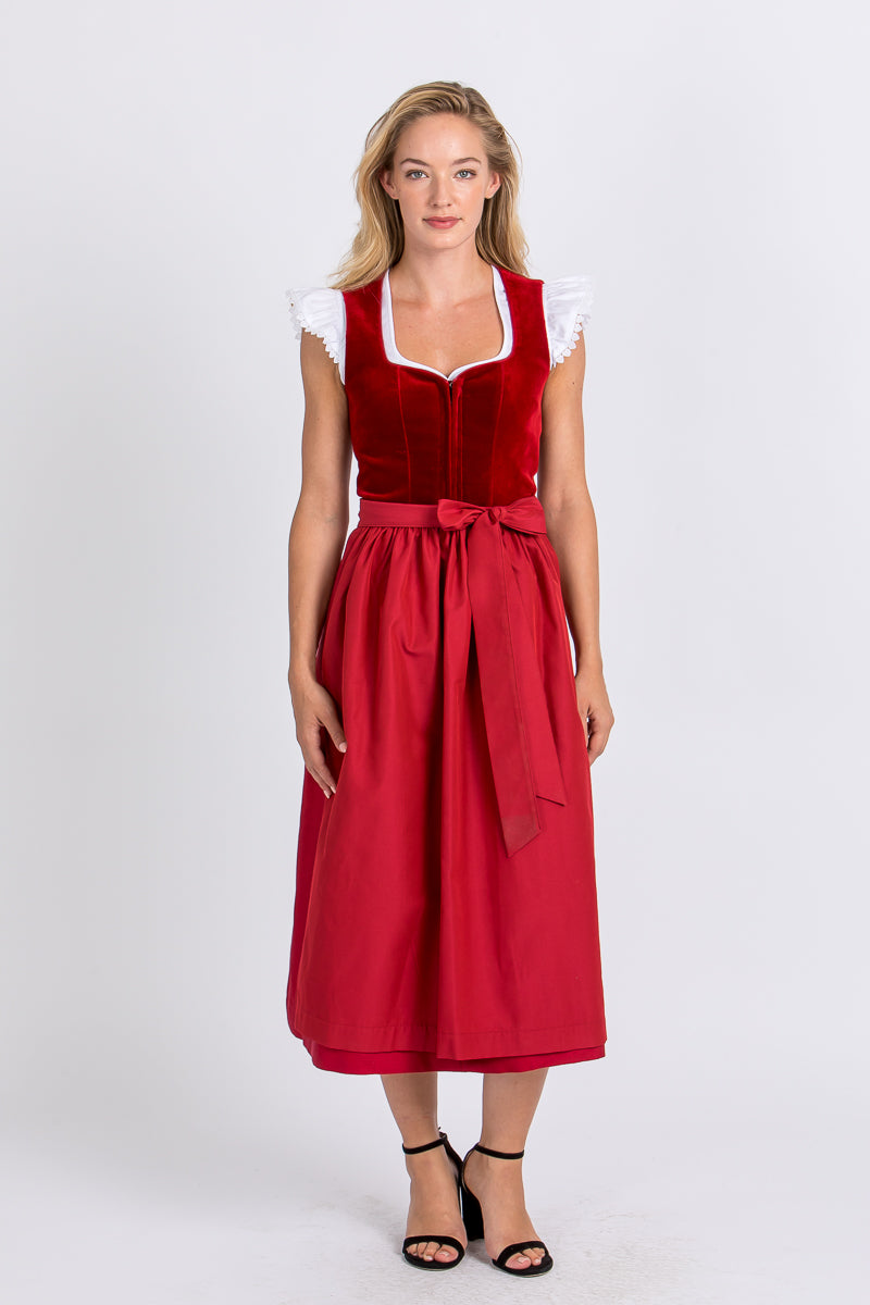 Almliebe Dirndl Christl rot Rückansicht | Almliebe Dirndl Christl red back view