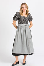 Almliebe Dirndlschürze Zenzi Anthrazit Detail Stoff | Almliebe dirndl apron Zenzi anthracite fabric detail